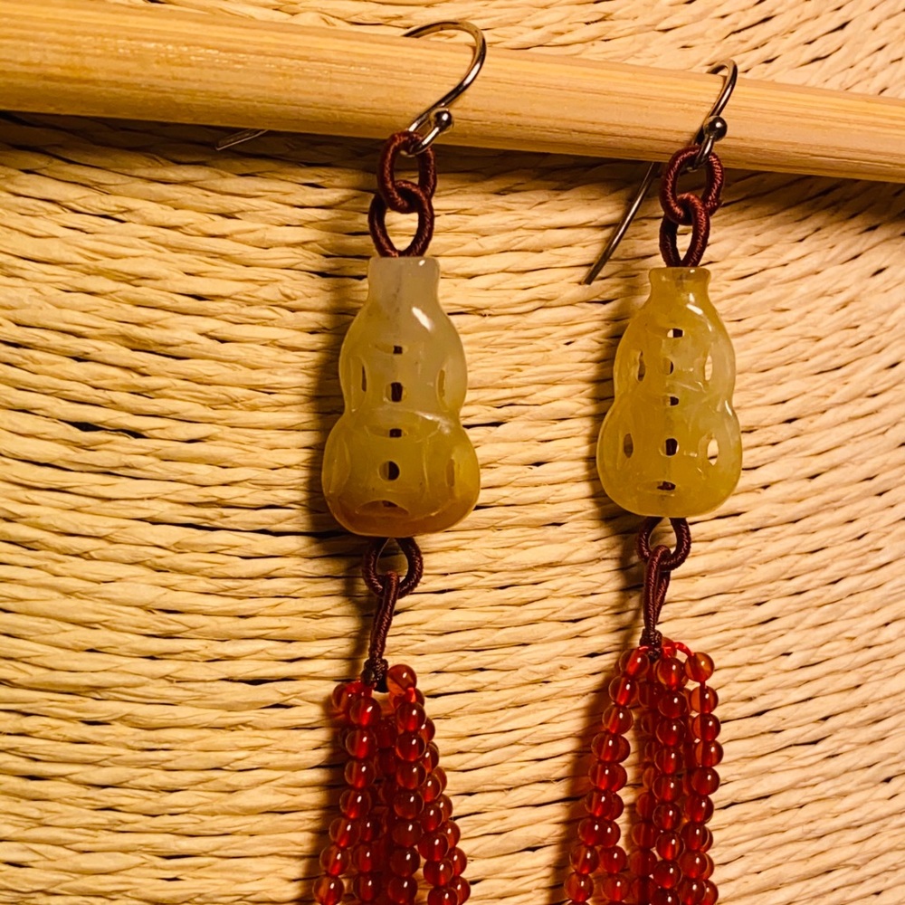 Hand carved and hand made earrings
